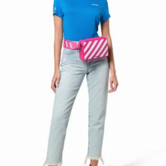 Off-White Handbags - Off-white pink and white belt bag. NWT